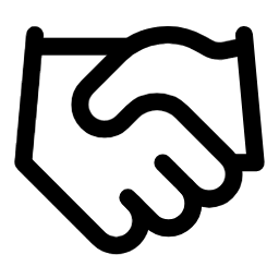 A simple black silhouette of a tree with a slightly curved trunk and a full canopy of leaves.